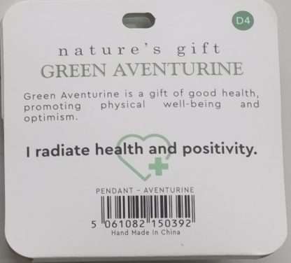 Natures Gift Jewelry Wishing Pendant Green Aventurine- Good Health - Image 5