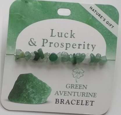 Natures Gift Jewelry Healing Gem-Chip Bracelet Green Aventurine- Luck & Prosperity