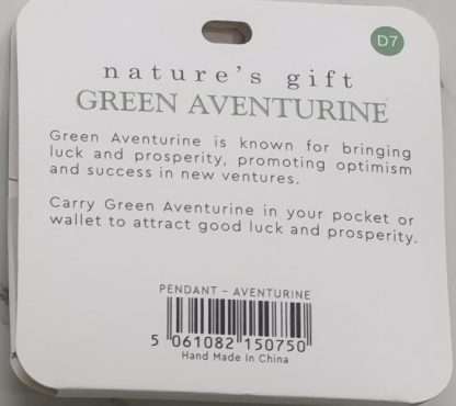 Natures Gift Jewelry Healing Pendant Green Aventurine- Luck & Prosperity - Image 5