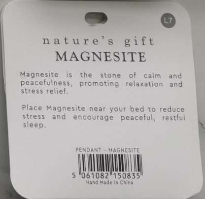 Natures Gift Jewelry Healing Pendant Magnesite- Calm & Peacefulness - Image 5