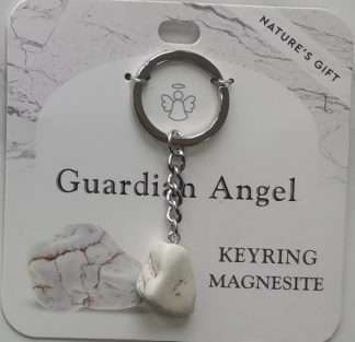 Natures Gift Jewelry Wishing Keyring Magnesite- Guardian Angel