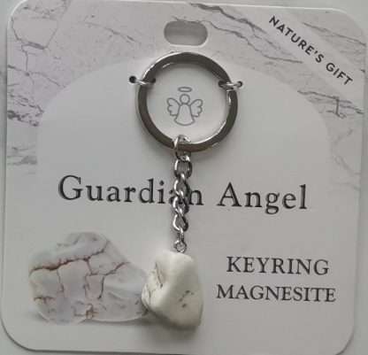 Natures Gift Jewelry Wishing Keyring Magnesite- Guardian Angel