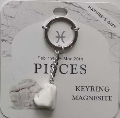 Natures Gift Jewelry Zodiac Keyring Magnesite- Pisces