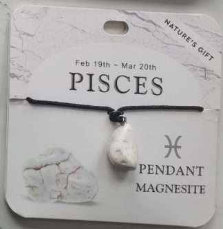 Natures Gift Jewelry Zodiac Pendant Magnesite- Pisces