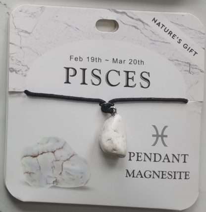 Natures Gift Jewelry Zodiac Pendant Magnesite- Pisces