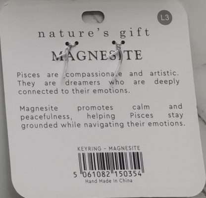 Natures Gift Jewelry Zodiac Keyring Magnesite- Pisces - Image 5