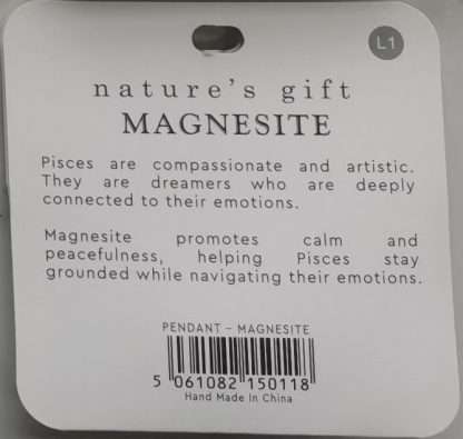 Natures Gift Jewelry Zodiac Pendant Magnesite- Pisces - Image 5