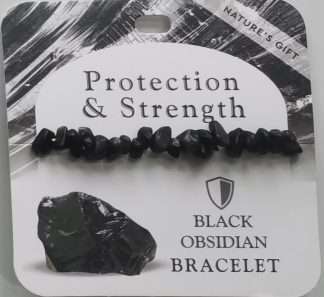 Natures Gift Jewelry Healing Gem-Chip Bracelet Obsidian- Protection & Strength