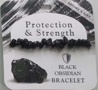 Natures Gift Jewelry Healing Gem-Chip Bracelet Obsidian- Protection & Strength
