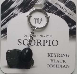 Natures Gift Jewelry Zodiac Keyring Obsidian- Scorpio