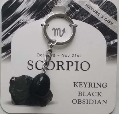 Natures Gift Jewelry Zodiac Keyring Obsidian- Scorpio