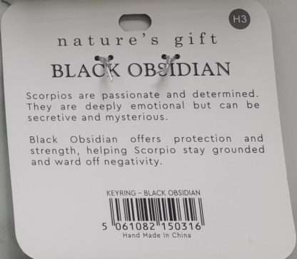Natures Gift Jewelry Zodiac Keyring Obsidian- Scorpio - Image 5
