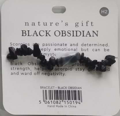 Natures Gift Jewelry Zodiac Gem-Chip Bracelet Obsidian- Scorpio - Image 5