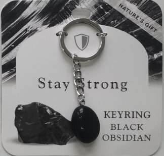 Natures Gift Jewelry Wishing Keyring Obsidian- Stay Strong