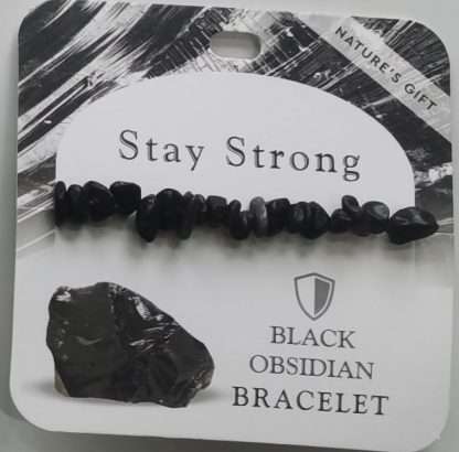 Natures Gift Jewelry Wishing Gem-Chip Bracelet Obsidian- Stay Strong