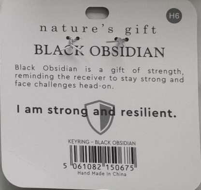 Natures Gift Jewelry Wishing Keyring Obsidian- Stay Strong - Image 5