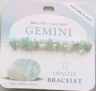 Natures Gift Jewelry Zodiac Gem-Chip Bracelet Opalite- Gemini