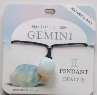Natures Gift Jewelry Zodiac Pendant Opalite- Gemini