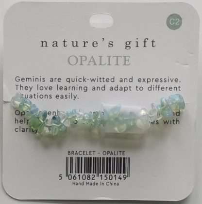 Natures Gift Jewelry Zodiac Gem-Chip Bracelet Opalite- Gemini - Image 5