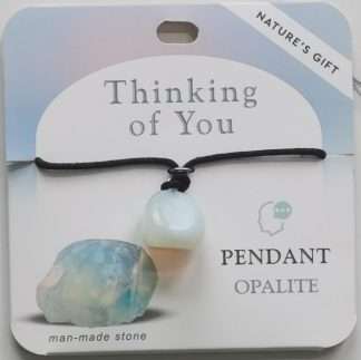 Natures Gift Jewelry Wishing Pendant Opalite- Thinking of You