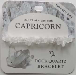Natures Gift Jewelry Zodiac Gem-Chip Bracelet Rock Quartz- Capricorn