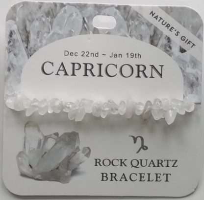 Natures Gift Jewelry Zodiac Gem-Chip Bracelet Rock Quartz- Capricorn