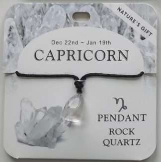 Natures Gift Jewelry Zodiac Pendant Rock Quartz- Capricorn