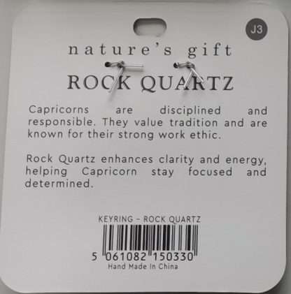 Natures Gift Jewelry Zodiac Keyring Rock Quartz- Capricorn - Image 5