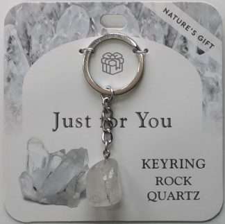 Natures Gift Jewelry Wishing Keyring Rock Quartz- Just for You