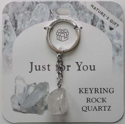 Natures Gift Jewelry Wishing Keyring Rock Quartz- Just for You