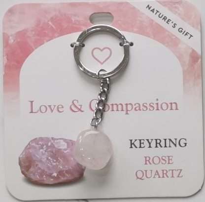 Natures Gift Jewelry Healing Keyring Rose Quartz- Love & Compassion