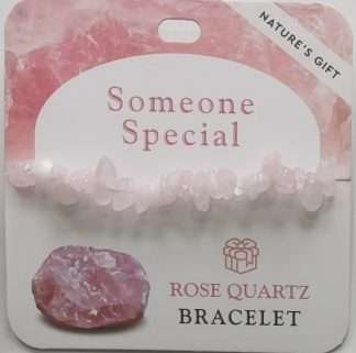 Natures Gift Jewelry Wishing Gem-Chip Bracelet Rose Quartz- Someone Special