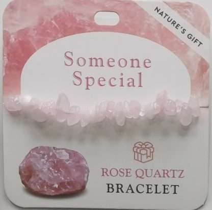 Natures Gift Jewelry Wishing Gem-Chip Bracelet Rose Quartz- Someone Special