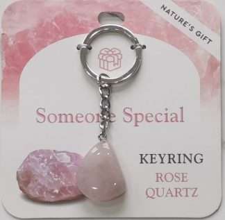 Natures Gift Jewelry Wishing Keyring Rose Quartz- Someone Special
