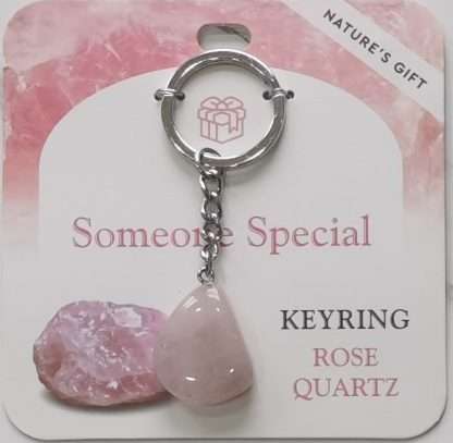 Natures Gift Jewelry Wishing Keyring Rose Quartz- Someone Special
