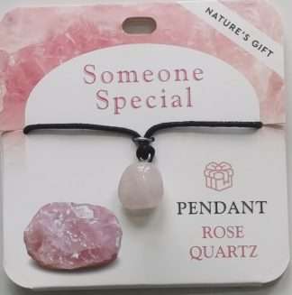 Natures Gift Jewelry Wishing Pendant Rose Quartz- Someone Special