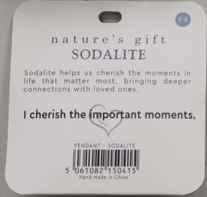 Natures Gift Jewelry Wishing Pendant Sodalite- Cherished Moments - Image 5
