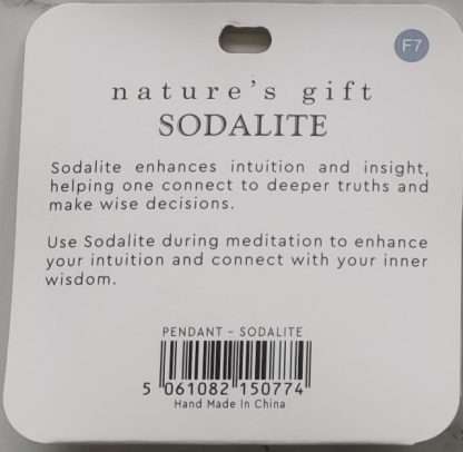Natures Gift Jewelry Healing Pendant Sodalite- Insight & Intuition - Image 5