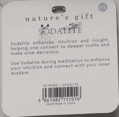 Natures Gift Jewelry Healing Keyring Sodalite- Insight & Intuition - Image 5