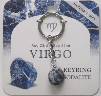 Natures Gift Jewelry Zodiac Keyring Sodalite- Virgo