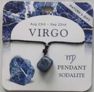 Natures Gift Jewelry Zodiac Pendant Sodalite- Virgo