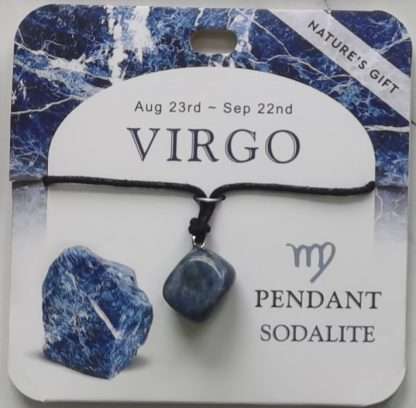 Natures Gift Jewelry Zodiac Pendant Sodalite- Virgo