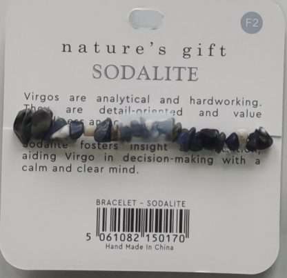 Natures Gift Jewelry Zodiac Gem-Chip Bracelet Sodalite- Virgo - Image 5