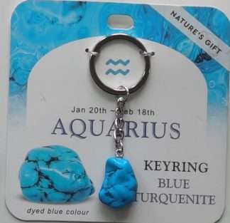 Natures Gift Jewelry Zodiac Keyring Turquenite- Aquarius