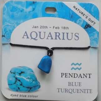 Natures Gift Jewelry Zodiac Pendant Turquenite- Aquarius