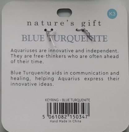 Natures Gift Jewelry Zodiac Keyring Turquenite- Aquarius - Image 5