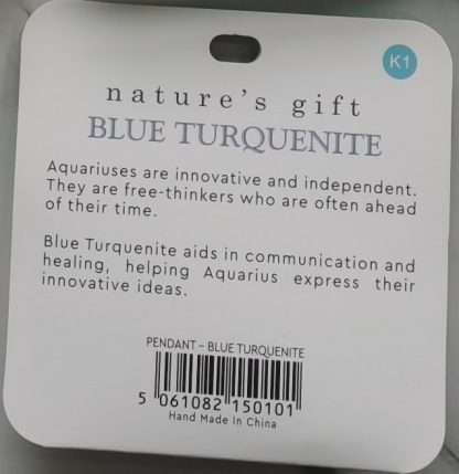 Natures Gift Jewelry Zodiac Pendant Turquenite- Aquarius - Image 5