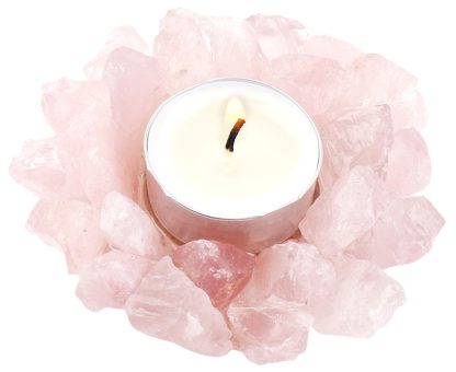 Crystal Gemstone Candle Holders- Blue Calcite, Green Aventurine, Rose Quartz, Amethyst - Image 6