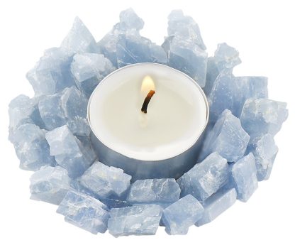 Crystal Gemstone Candle Holders- Blue Calcite, Green Aventurine, Rose Quartz, Amethyst - Image 7