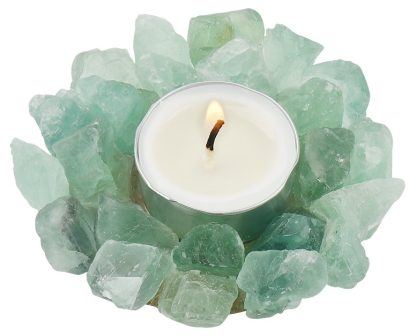 Crystal Gemstone Candle Holders- Blue Calcite, Green Aventurine, Rose Quartz, Amethyst - Image 9